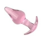 Pink Glass Butt Plug Crystal Glass Anal Plug Anal Training for Beginners