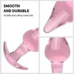 Pink Glass Butt Plug Crystal Glass Anal Plug Anal Training for Beginners - Image 2