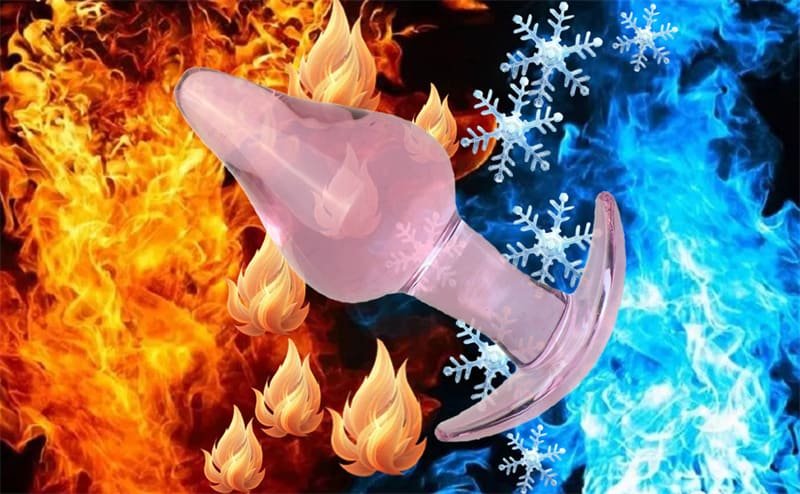 Pink Glass Butt Plug Crystal Glass Anal Plug Anal Training for Beginners