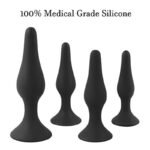 Soft Silicone Butt Plugs Beginners Starter Set for Women Men Black Anal Plugs Trainer 4 Piece Set - Image 2