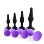 Soft Silicone Butt Plugs Beginners Starter Set for Women Men Black Anal Plugs Trainer 4 Piece Set - Image 8