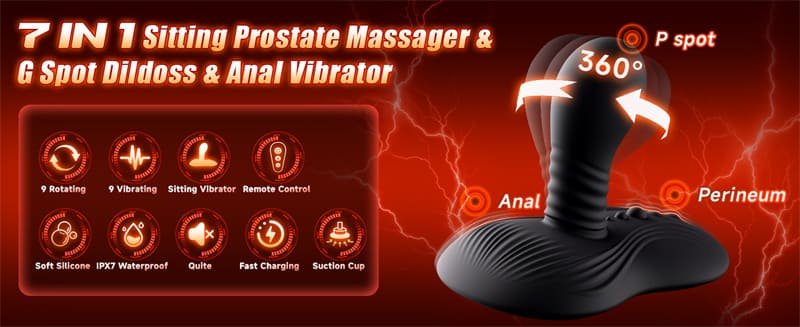 TARO-3 Prostate Massager Grinder Vibrators with 9 Rotating & Vibrating Grinding Anal Dildo Anal Toys