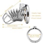 Updaged Male Chastity Device Cock Cage with 3 Different Sized Rings & 3 Keys Large Metal Chastity Cage - Image 3