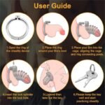 Updaged Male Chastity Device Cock Cage with 3 Different Sized Rings & 3 Keys Large Metal Chastity Cage - Image 7