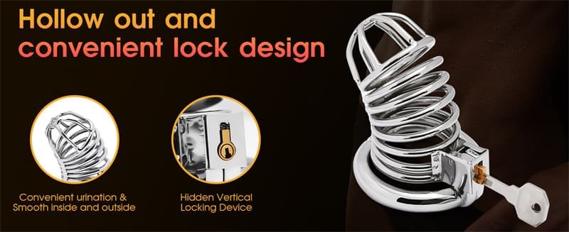 Updaged Male Chastity Device Cock Cage with 3 Different Sized Rings 3 Keys Large Metal Chastity Cage 8