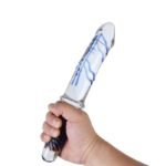 11.4 Inch Large Blue Swirl Glass Dildo, Hotsvibe Crystal Glass Butt Plug Sex Toy for Women Lesbian Gay - Image 2