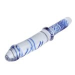 11.4 Inch Large Blue Swirl Glass Dildo, Hotsvibe Crystal Glass Butt Plug Sex Toy for Women Lesbian Gay - Image 5