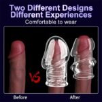 2 Pcs Open Type Reusable Penis Extender Sleeve Enlarge - Soft Stretch Cock Girth Enhancer Sleeve Enlargement - Image 3