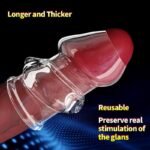 2 Pcs Open Type Reusable Penis Extender Sleeve Enlarge - Soft Stretch Cock Girth Enhancer Sleeve Enlargement - Image 6