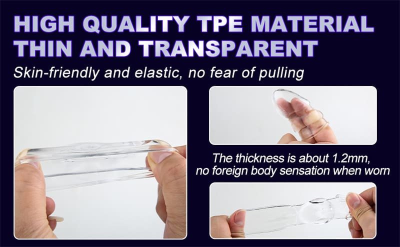 2 Pcs Reusable Penis Extender Sleeve Enlarge - Soft Stretch Cock Girth Enhancer Sleeve Enlargement - Closed Type