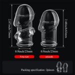 2 Pcs Reusable Penis Extender Sleeve Enlarge - Soft Stretch Cock Girth Enhancer Sleeve Enlargement - Closed Type - Image 6