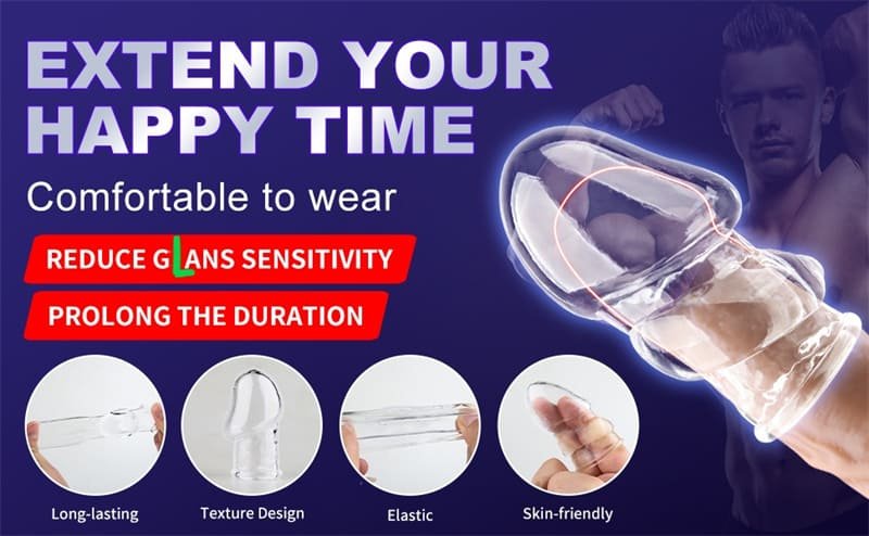 2 Pcs Reusable Penis Extender Sleeve Enlarge - Soft Stretch Cock Girth Enhancer Sleeve Enlargement - Closed Type