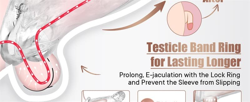 3 Sizes Clear Penis Sleeve Extender for Men Soft Silicone Cock Sleeve Set Reusable Penis Extension Girth Enhancer