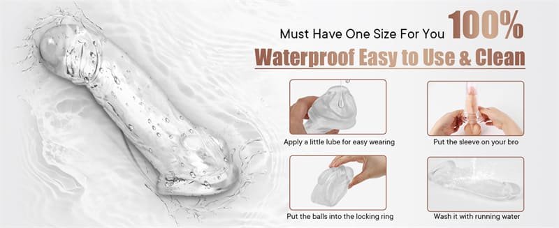 3 Sizes Clear Penis Sleeve Extender for Men Soft Silicone Cock Sleeve Set Reusable Penis Extension Girth Enhancer