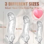 3 Sizes Clear Penis Sleeve Extender for Men Soft Silicone Cock Sleeve Set Reusable Penis Extension Girth Enhancer - Image 4