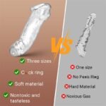 3 Sizes Clear Penis Sleeve Extender for Men Soft Silicone Cock Sleeve Set Reusable Penis Extension Girth Enhancer - Image 6