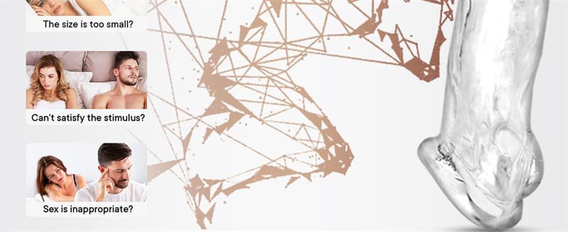 3 Sizes Clear Penis Sleeve Extender for Men Soft Silicone Cock Sleeve Set Reusable Penis Extension Girth Enhancer