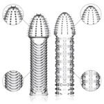 4 Pack Reusable Penis Sleeves Clear Penis Extender Sex Toy for Men Delay Ejaculation - Image 2