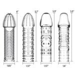 4 Pack Reusable Penis Sleeves Clear Penis Extender Sex Toy for Men Delay Ejaculation - Image 6