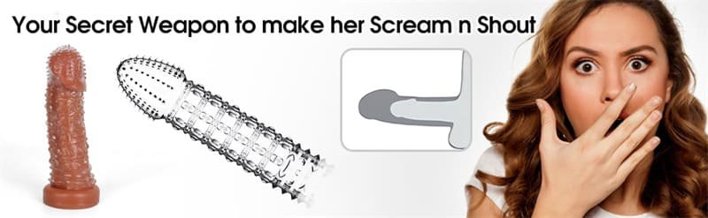 4 Pack Reusable Penis Sleeves Clear Penis Extender Sex Toy for Men Delay Ejaculation