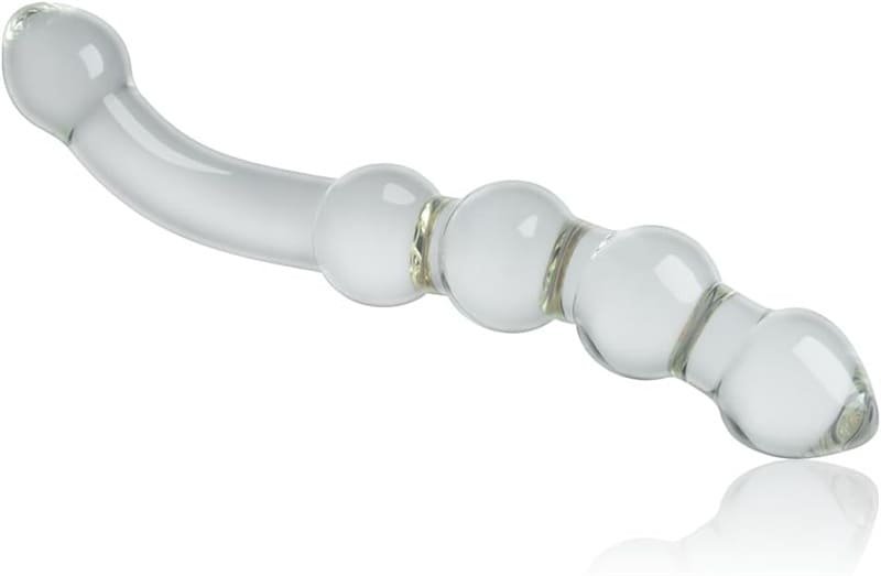 8.46Inch Crystal Glass Dildo, Clear Glass Double-Ended Dildo with Beads Butt Plugs for Women Lesbian 5 8.46Inch Crystal Glass Dildo, Clear Glass Double-Ended Dildo with Beads Butt Plugs for Women Lesbian