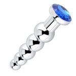 5.51 Inch Metal Anal Beads, Blue Jewelry Metal Butt Plug with 5 Graduated Balls Fetish Kinky Sex Toys - Image 6