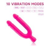 7 Inches Vibrating Double Ended Dildo Realistic Double Dildo for G-Spot Anal Vaginal Stimulation Sex Toys - Image 2