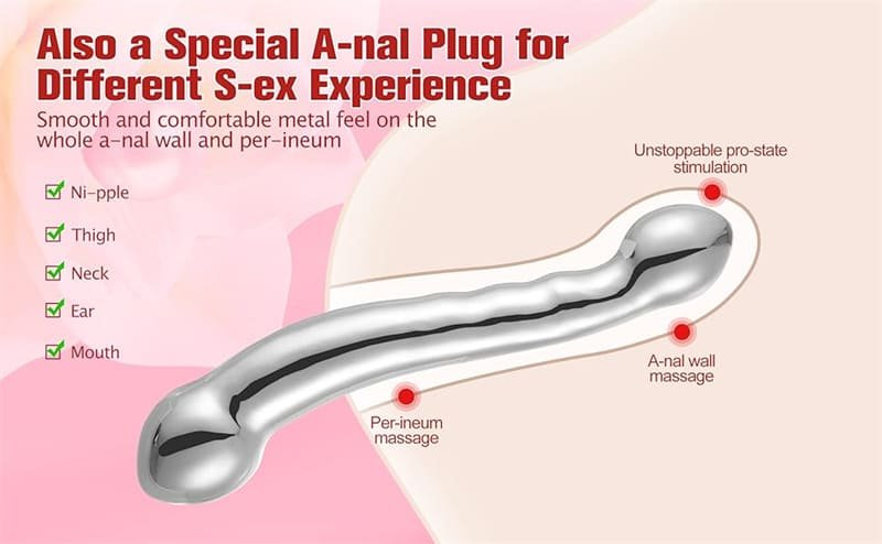 7.48 Inch Double Ended Metal Dildo Sex Toys Stainless Steel G-spot Massage Dildo for Adult Sex Game