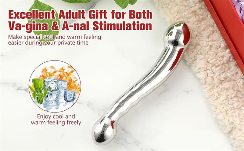 7.48 Inch Double Ended Metal Dildo Sex Toys Stainless Steel G-spot Massage Dildo for Adult Sex Game