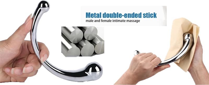 7.6 Inch Double Ended Metal Dildos for P Spot Stimulator Anal Plug Dildo Sex Toy for Women Men 15