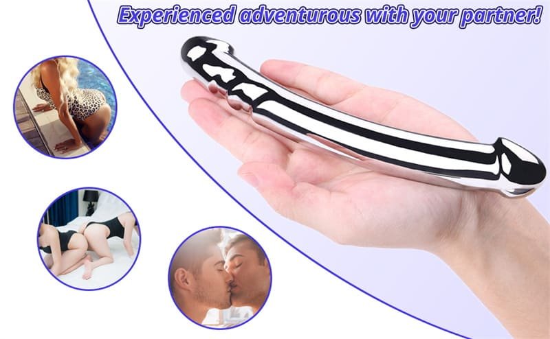 7.67 Inch Metal Dildo Butt Plug, Hotsvibe Metal Double Head Dildo for Men Women Lesbian Gay 3 7.67 Inch Metal Dildo Butt Plug Hotsvibe Metal Double Head Dildo for Men Women Lesbian Gay 11