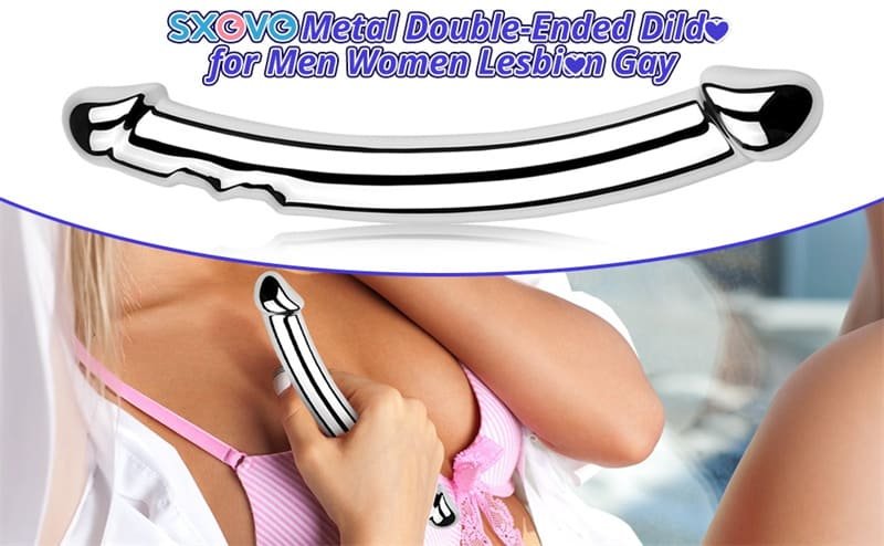 7.67 Inch Metal Dildo Butt Plug Hotsvibe Metal Double Head Dildo for Men Women Lesbian Gay 9