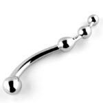 8.27 Inch Stainless Steel G Spot Wand Massage, Hotsvibe Metal Anal Beads Sex Toy with 3 Graduated Balls - Image 3