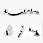8.27 Inch Stainless Steel G Spot Wand Massage, Hotsvibe Metal Anal Beads Sex Toy with 3 Graduated Balls - Image 4