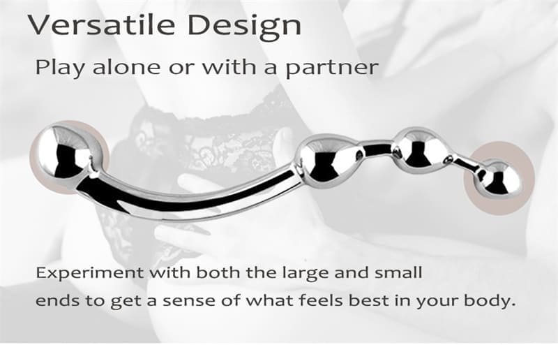 8.27 Inch Stainless Steel G Spot Wand Massage Hotsvibe Metal Anal Beads Sex Toy with 3 Graduated Balls 8