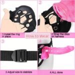 8.31 Inch Pink Strap on Dildo with Harness, Wearable Realistic Dildo with Strong Suction Cup Sex Toys for Women - Image 4