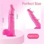 8.31 Inch Pink Strap on Dildo with Harness, Wearable Realistic Dildo with Strong Suction Cup Sex Toys for Women - Image 6