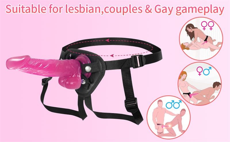 8.31 Inch Pink Strap on Dildo with Harness, Wearable Realistic Dildo with Strong Suction Cup Sex Toys for Women