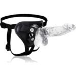 8.31 Inch Transparent Strap on Dildo with Harness, Wearable Realistic Dildo with Strong Suction Cup Sex Toys for Women