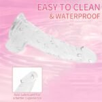 8.31 Inch Transparent Strap on Dildo with Harness, Wearable Realistic Dildo with Strong Suction Cup Sex Toys for Women - Image 3