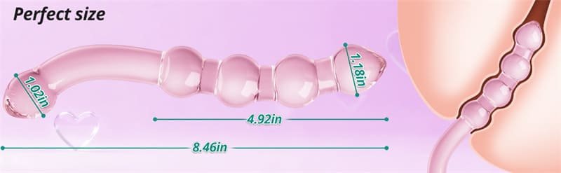 8.46 Inch Pink Glass Double-Ended Dildo with Beads Butt Plugs Crystal Glass Dildo Sex Toy for Women Lesbian 3 8.46 Inch Pink Glass Double-Ended Dildo with Beads Butt Plugs Crystal Glass Dildo Sex Toy for Women Lesbian