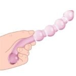 8.46 Inch Pink Glass Double-Ended Dildo with Beads Butt Plugs Crystal Glass Dildo Sex Toy for Women Lesbian - Image 2