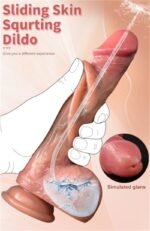 8.46 Inch Squirting Dildo Ejaculating Toy & Realistic Movable Foreskin Dildo with Suction Cup for Anal Play - Image 5