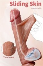 8.46 Inch Squirting Dildo Ejaculating Toy & Realistic Movable Foreskin Dildo with Suction Cup for Anal Play - Image 6