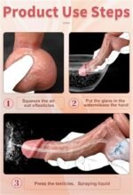 8.46 Inch Squirting Dildo Ejaculating Toy & Realistic Movable Foreskin Dildo with Suction Cup for Anal Play - Image 7