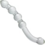 8.46Inch Crystal Glass Dildo, Clear Glass Double-Ended Dildo with Beads Butt Plugs for Women Lesbian