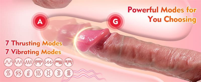 8.7 Inch Realistic Thrusting Dildo Vibrator with 7 Thrusting & 7 Vibrating for G-Spot Anal Stimulation