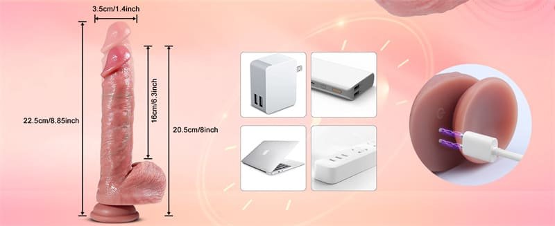 8.7 Inch Realistic Thrusting Dildo Vibrator with 7 Thrusting & 7 Vibrating for G-Spot Anal Stimulation