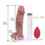 9.05 Inch Flesh Squirting Dildo Ejaculating Toy with Suction Cup Hands-Free Soft Cumming Dildos - Image 2