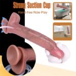 9.05 Inch Flesh Squirting Dildo Ejaculating Toy with Suction Cup Hands-Free Soft Cumming Dildos - Image 3